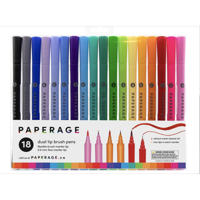 18 Dual Tip Brush Pens